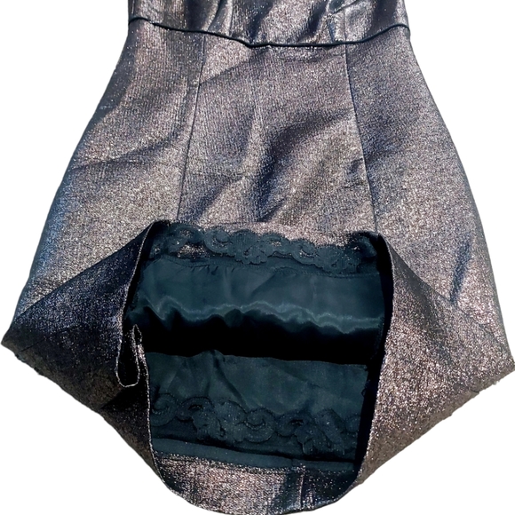 Trina Turk Garreth Wool Blend Metallic Bronze Empire Waist Sheath Dress NWT - Picture 4 of 9